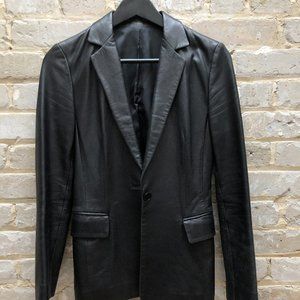 Vintage black leather blazer XS